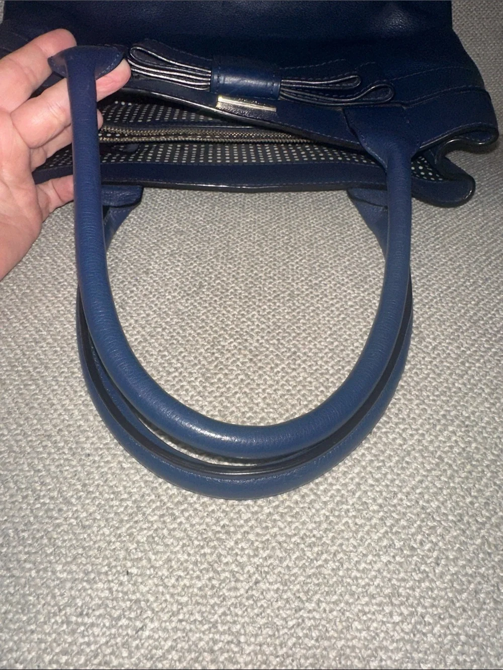 kate spade Navy Leather Bow Satchel shoulder bag